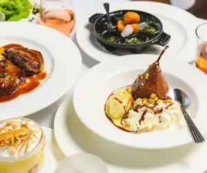 Array of dishes at Bistro de Margot. Photo by Winter Caplanson, New England And Farm
