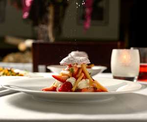 red berries & rhubarb pavlova